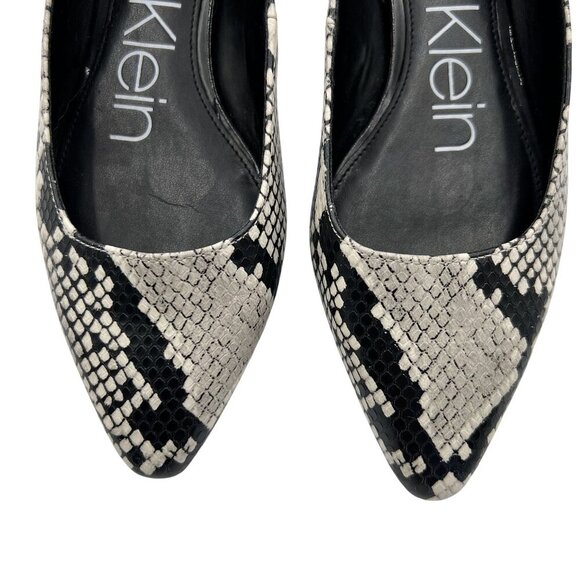 Calvin Klein Emerin Womens 6 Pointed Toe Vegan Snakeskin Slip Ons Comfort Shoes - Picture 9 of 15